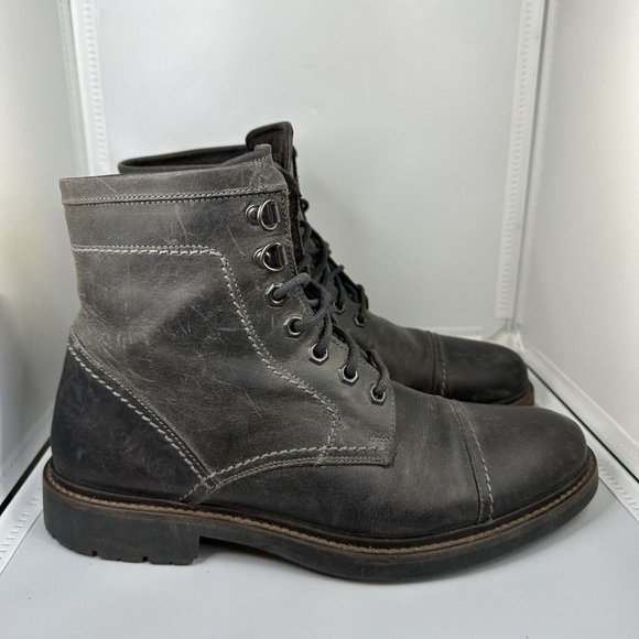 Johnston & Murphy Shoes Johnston Murphy Gray Leather Cap Toe Boots